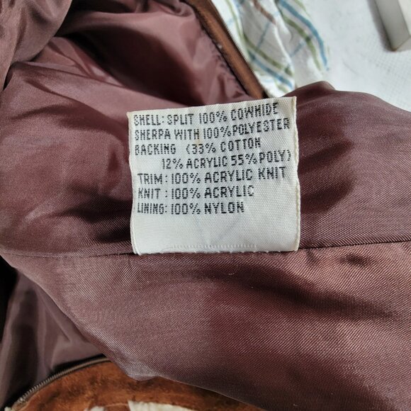 Vintage Vest 100% cowhide sherpa shell 1970s made in Taiwan Style 5280 Size L - Picture 4 of 16